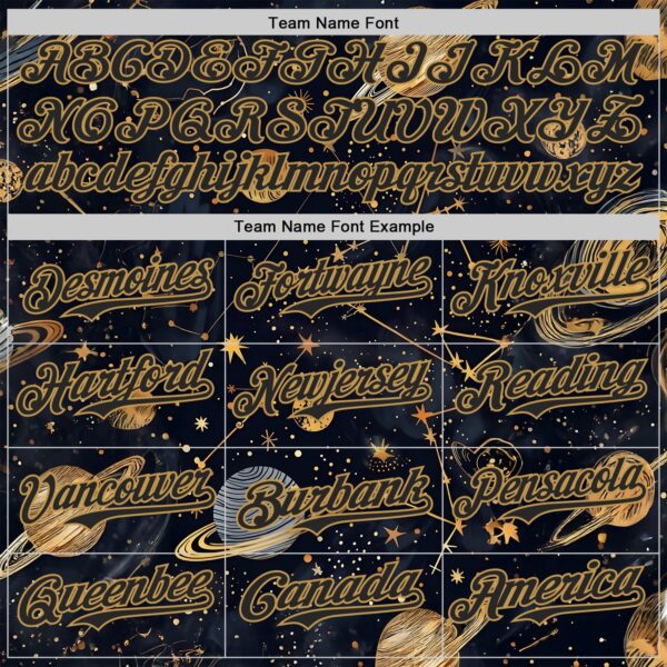 Custom Black-Vegas Gold Galaxy Star Authentic Baseball Jersey