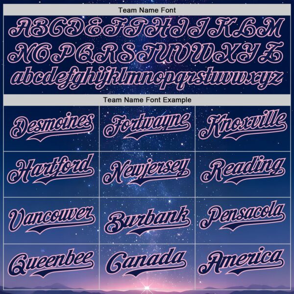 Custom Navy-Light Pink Galaxy Star Authentic Baseball Jersey