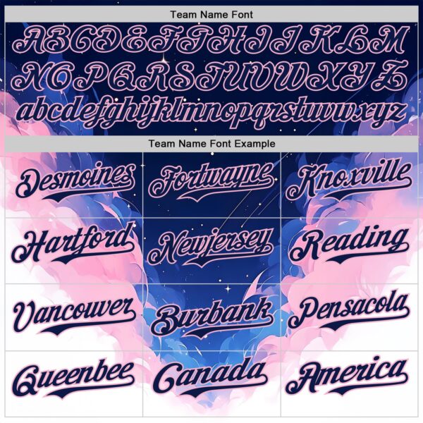 Custom Navy Blue-Light Pink Galaxy Star Nebula Authentic Baseball Jersey