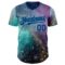Custom Purple Dark Purple Gray-Aqua Galaxy Star Nebula Authentic Baseball Jersey