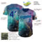 Custom Purple Dark Purple Gray-Aqua Galaxy Star Nebula Authentic Baseball Jersey