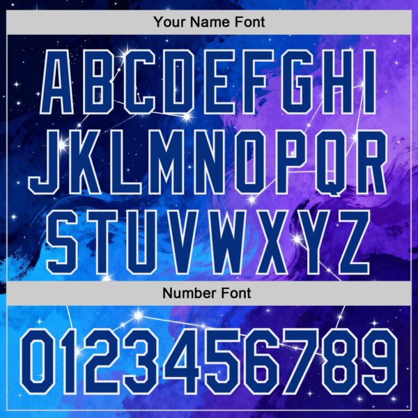 Custom Blue Royal Purple-White Galaxy Star Nebula Authentic Baseball Jersey
