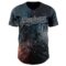 Custom Navy Black-Silver Galaxy Star Nebula Authentic Baseball Jersey