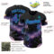 Custom Black Purple-Lakes Blue Galaxy Star Nebula Authentic Baseball Jersey