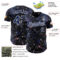 Custom Navy-White Galaxy Star Nebula Authentic Baseball Jersey