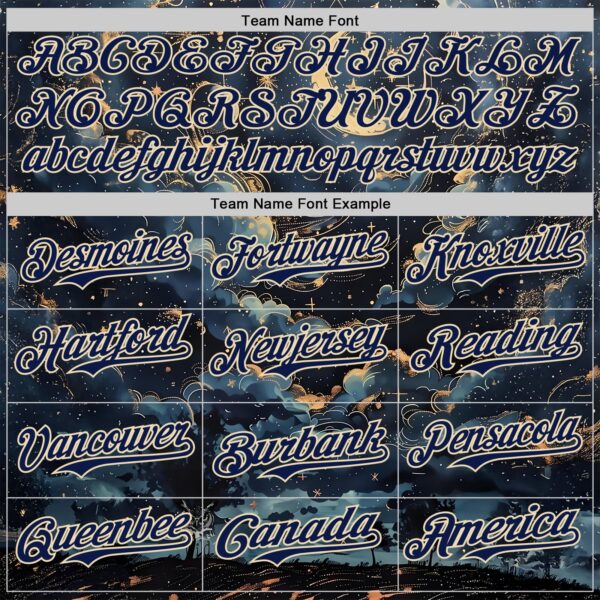 Custom Navy-Cream Galaxy Star Nebula Authentic Baseball Jersey