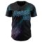 Custom Black Navy-Ice Blue Galaxy Star Nebula Authentic Baseball Jersey