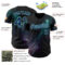 Custom Black Navy-Ice Blue Galaxy Star Nebula Authentic Baseball Jersey