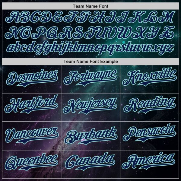 Custom Black Navy-Ice Blue Galaxy Star Nebula Authentic Baseball Jersey