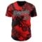 Custom Red Black-White 3D Pattern Design Motorcycle Motocross Halftone Dot Authentic Baseball Jersey