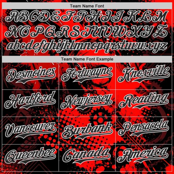 Custom Red Black-White 3D Pattern Design Motorcycle Motocross Halftone Dot Authentic Baseball Jersey