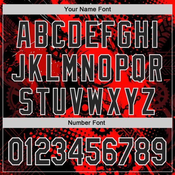 Custom Red Black-White 3D Pattern Design Motorcycle Motocross Halftone Dot Authentic Baseball Jersey