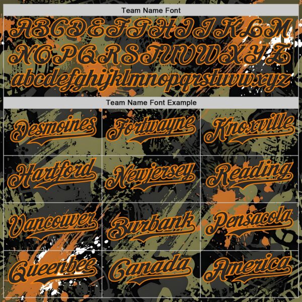 Custom Black Olive-Bay Orange 3D Pattern Design Motorcycle Motocross Splash Authentic Baseball Jersey