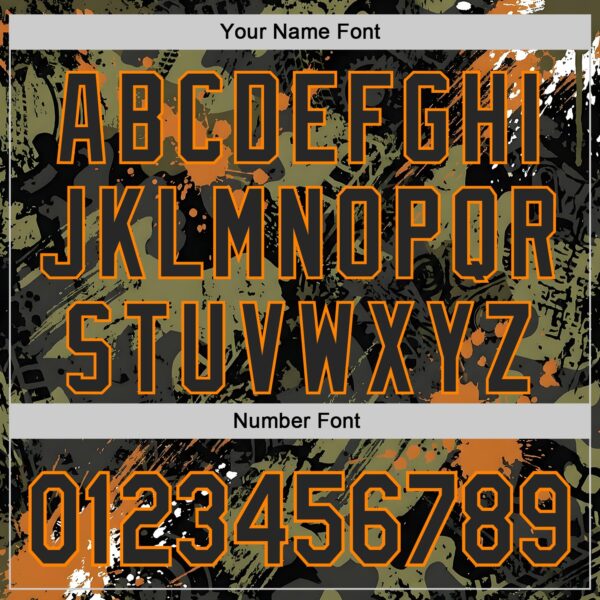 Custom Black Olive-Bay Orange 3D Pattern Design Motorcycle Motocross Splash Authentic Baseball Jersey