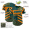 Custom Teal Black-Orange 3D Pattern Design Motorcycle Motocross Stripe Authentic Baseball Jersey