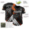 Custom Black Orange Gray-White 3D Pattern Design Motorcycle Motocross Skull Authentic Baseball Jersey