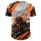 Custom Orange White Gray-Black 3D Pattern Design Motorcycle Motocross Skull Authentic Baseball Jersey