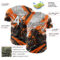 Custom Orange White Gray-Black 3D Pattern Design Motorcycle Motocross Skull Authentic Baseball Jersey