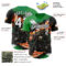 Custom Green White Orange Cream-Black 3D Pattern Design Motorcycle Motocross Skull Authentic Baseball Jersey