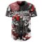 Custom Red White-Black 3D Pattern Design Motorcycle Motocross Skull Authentic Baseball Jersey
