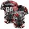 Custom Red White-Black 3D Pattern Design Motorcycle Motocross Skull Authentic Baseball Jersey