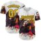 Custom White Yellow-Black 3D Pattern Design Motorcycle Motocross Skull Authentic Baseball Jersey