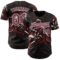 Custom Black Burgundy-White 3D Pattern Design Motorcycle Motocross Authentic Baseball Jersey