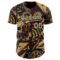 Custom Black Vegas Gold Old Gold-Red 3D Pattern Design Motorcycle Motocross Skull Authentic Baseball Jersey