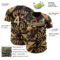 Custom Black Vegas Gold Old Gold-Red 3D Pattern Design Motorcycle Motocross Skull Authentic Baseball Jersey
