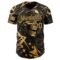 Custom Black-Old Gold 3D Pattern Design Motorcycle Motocross Skull Authentic Baseball Jersey
