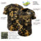 Custom Black-Old Gold 3D Pattern Design Motorcycle Motocross Skull Authentic Baseball Jersey