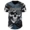 Custom Black Blue-White 3D Pattern Design Motorcycle Motocross Skull Authentic Baseball Jersey