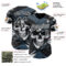 Custom Black Blue-White 3D Pattern Design Motorcycle Motocross Skull Authentic Baseball Jersey