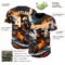 Custom Black White Red-Bay Orange 3D Pattern Design Motorcycle Motocross Skull Flame Authentic Baseball Jersey