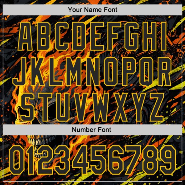 Custom Black Red-Yellow 3D Pattern Design Motorcycle Motocross Skull Flame Authentic Baseball Jersey