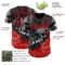 Custom Black-Fire Red 3D Pattern Design Motorcycle Motocross Skull Authentic Baseball Jersey