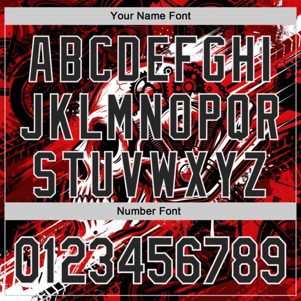 Custom Black Red-White 3D Pattern Design Motorcycle Motocross Skull Authentic Baseball Jersey