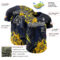 Custom Navy Black Yellow-White 3D Pattern Design Motorcycle Motocross Skull Authentic Baseball Jersey