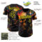 Custom Black-Light Yellow 3D Pattern Design Motorcycle Motocross Skull Authentic Baseball Jersey