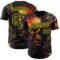 Custom Black-Light Yellow 3D Pattern Design Motorcycle Motocross Skull Authentic Baseball Jersey