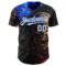 Custom Black White-Thunder Blue 3D Pattern Design Motorcycle Motocross Skull Authentic Baseball Jersey