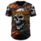 Custom Black-Bay Orange 3D Pattern Design Motorcycle Motocross Skull Authentic Baseball Jersey