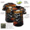 Custom Black-Bay Orange 3D Pattern Design Motorcycle Motocross Skull Authentic Baseball Jersey