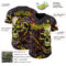 Custom Black-Light Yellow 3D Pattern Design Motorcycle Motocross Skull Authentic Baseball Jersey