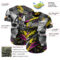 Custom Black Yellow Deep Pink-White 3D Pattern Design Motorcycle Motocross Skull Authentic Baseball Jersey
