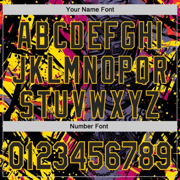 Custom Purple Black Deep Pink-Yellow 3D Pattern Design Motorcycle Motocross Skull Authentic Baseball Jersey