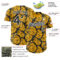 Custom Gold Black-White Butterfly Wing Authentic Baseball Jersey