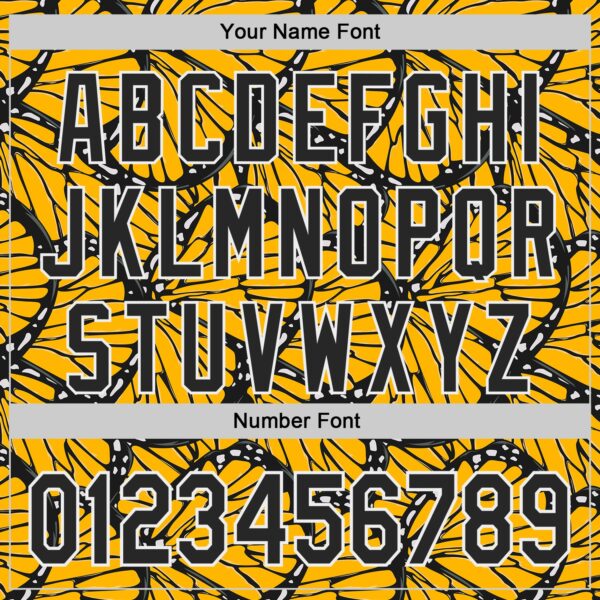 Custom Gold Black-White Butterfly Wing Authentic Baseball Jersey