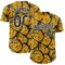 Custom Gold Black-White Butterfly Wing Authentic Baseball Jersey