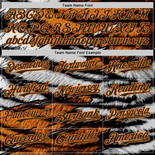 Custom Orange Black Gray-Bay Orange Tiger Stripe Scratch Authentic Baseball Jersey